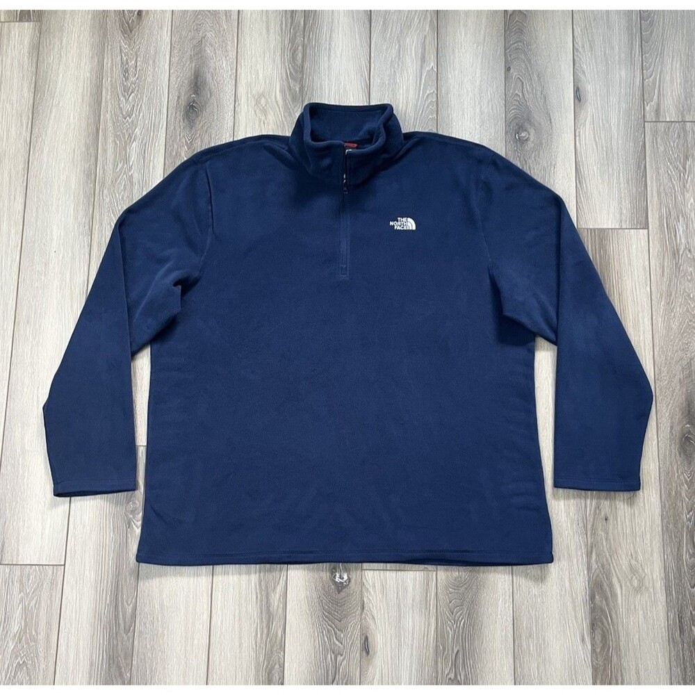 The North Face Mens Sz XXL TKA 100 1/4 Zip Fleece Lightweight Pullover Navy Blue